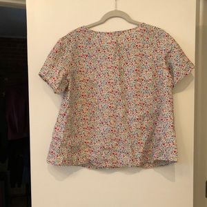 Linen floral T-shirt